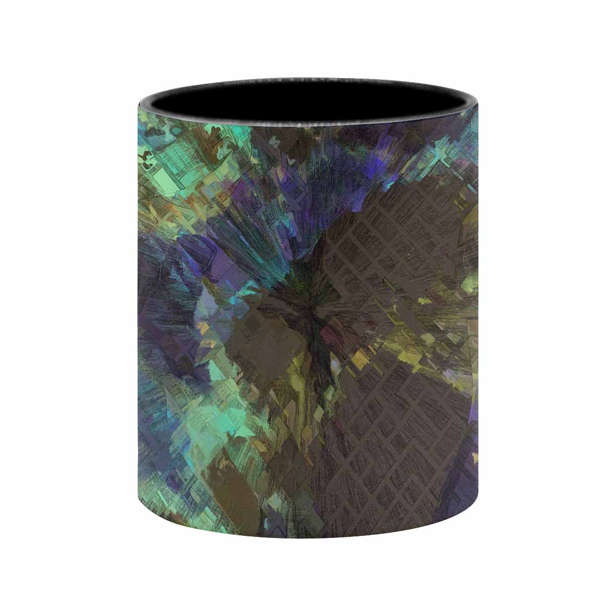 Coffee Mug, tea cup, black core, abstract, design 143