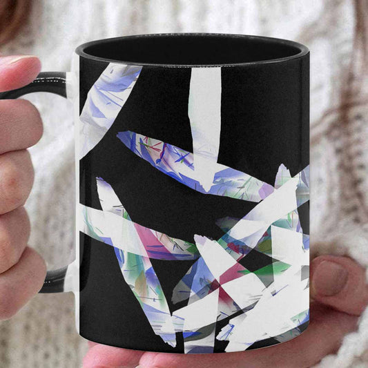 Coffee Mug, tea cup, black core, abstract, design 65