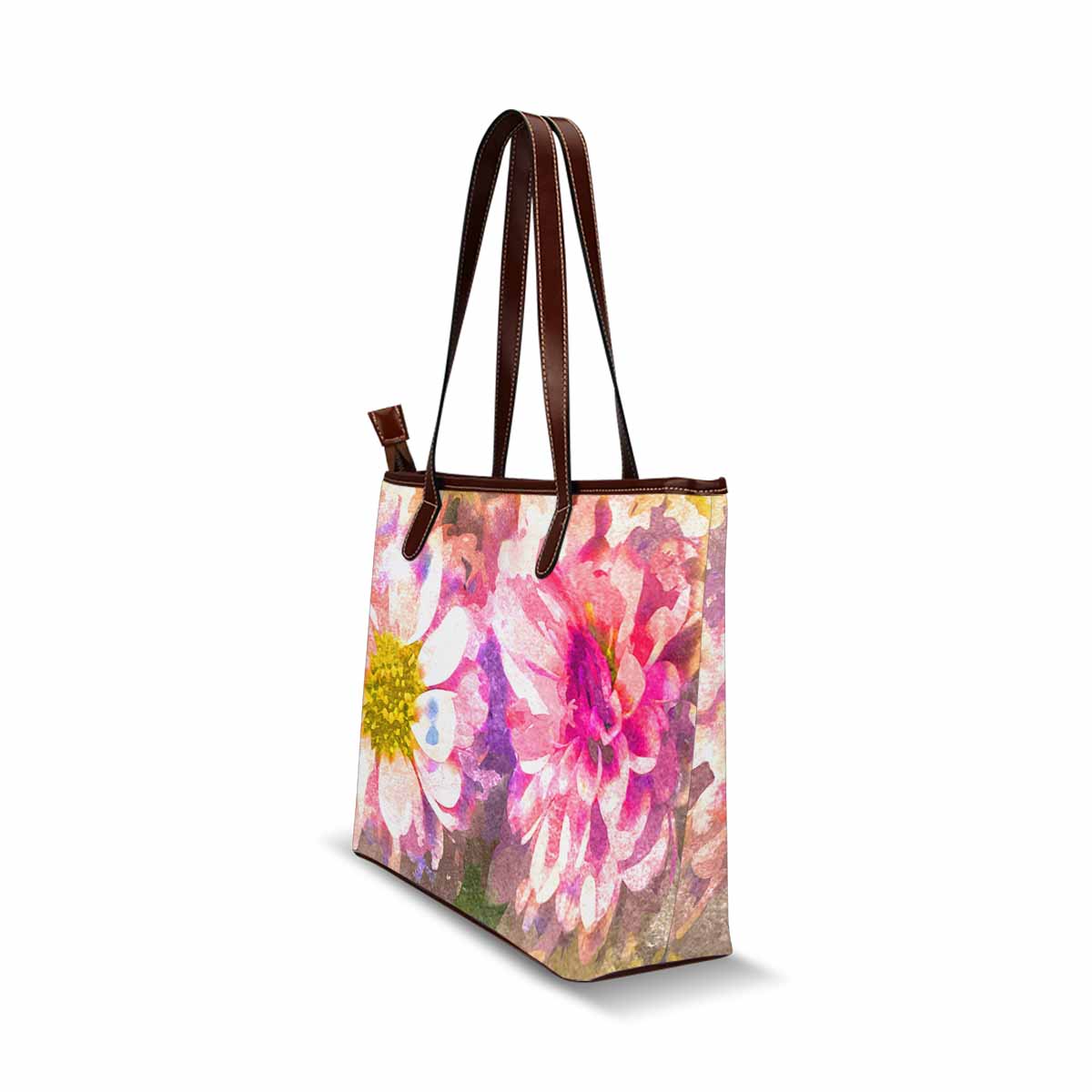 Classic Fabric handbag, watercolor floral, design 33