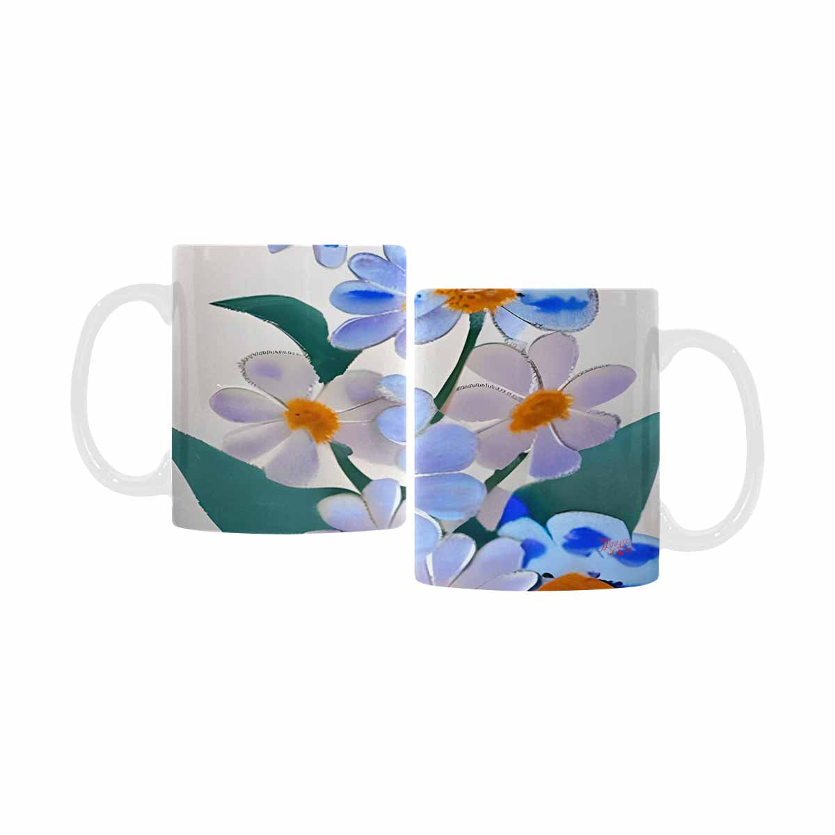 USA made Quality Mug, coffee mug, tea cup, Bright florals, Set 1, Design 47