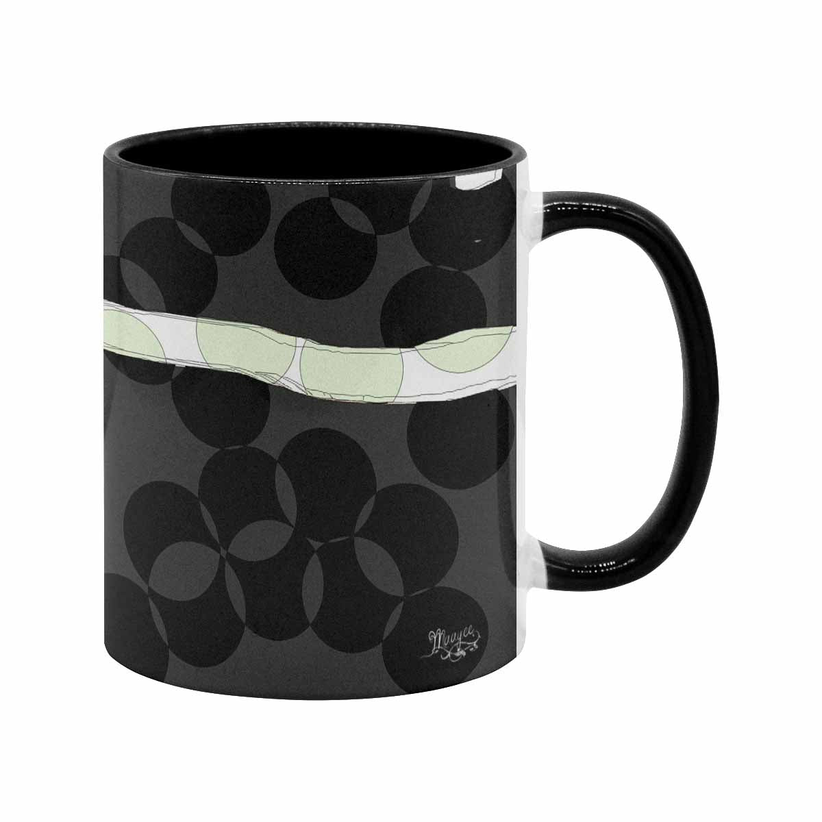 Coffee Mug, tea cup, black core, abstract, design 79