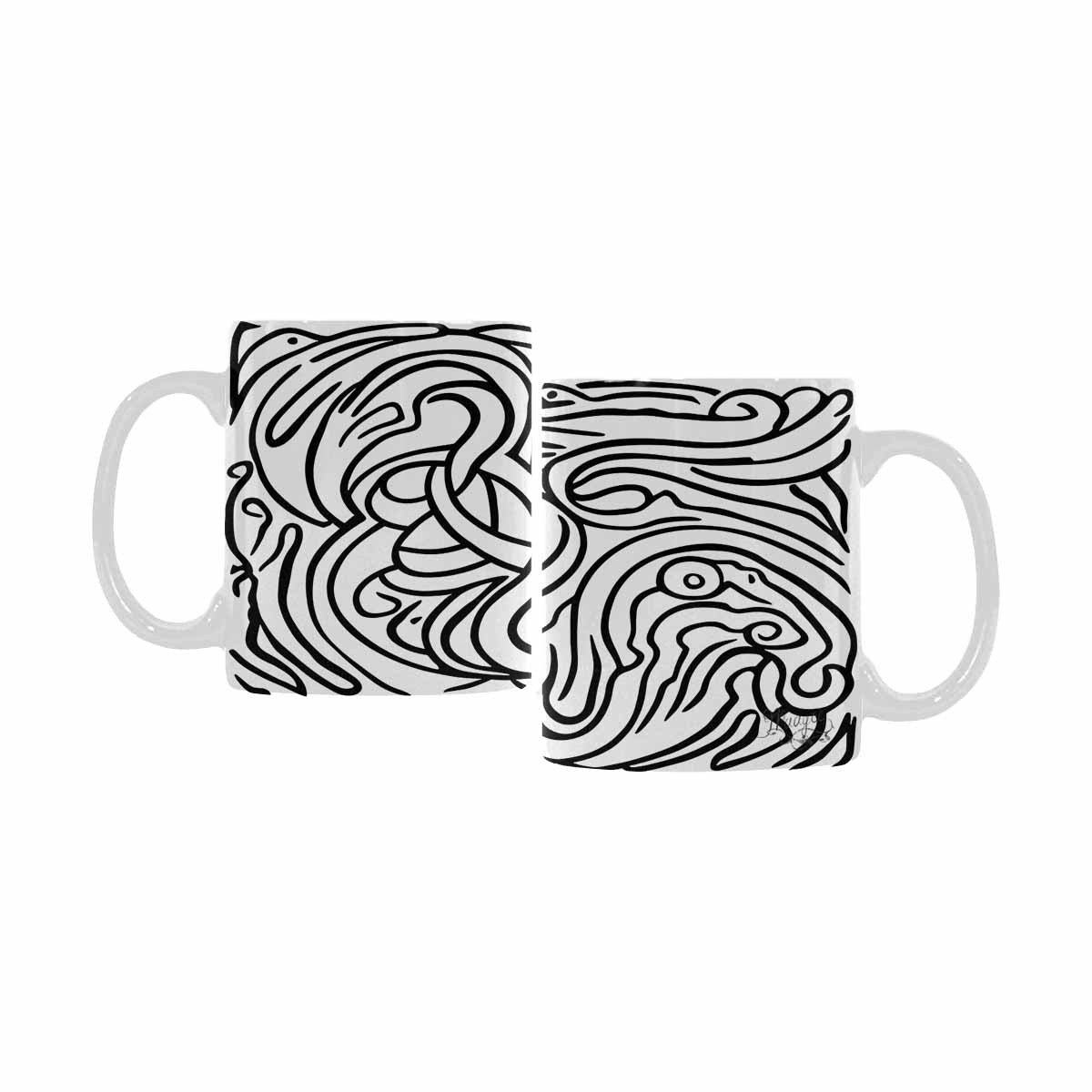 Quality Mug, coffee mug, tea cup, B & W Abstract, Set 1, design 27