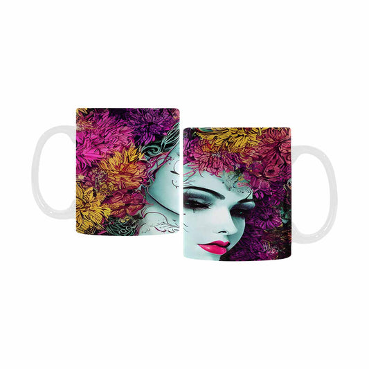 USA, Color Coffee Mug, tea cup, caucasian Face, design 32