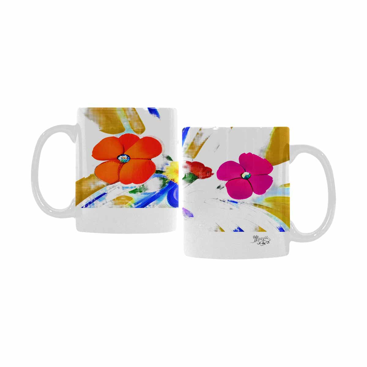 Quality Mug, coffee mug, tea cup, Bright florals, Set 1A, Design 73