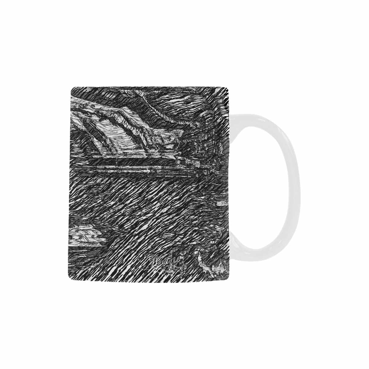 Quality Mug, coffee mug, tea cup, B & W Abstract, Set 1, design 71