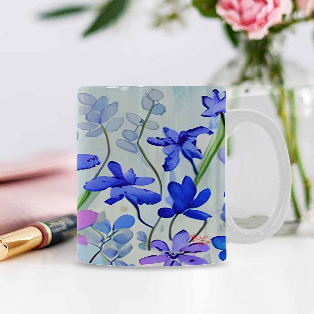 Quality Mug, coffee mug, tea cup, Bright florals, Set 1, Design 17