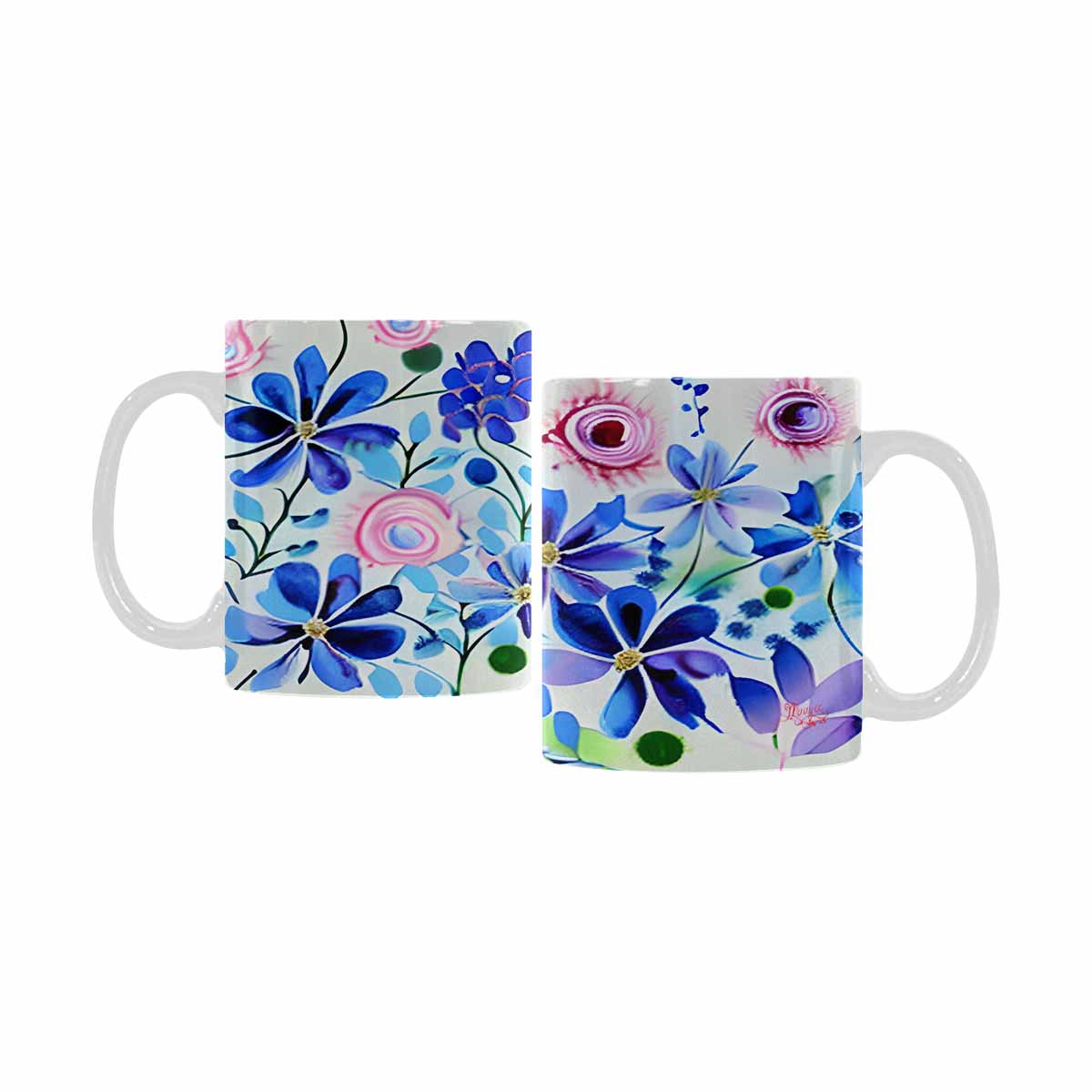 Quality Mug, coffee mug, tea cup, Bright florals, Set 1, Design 8