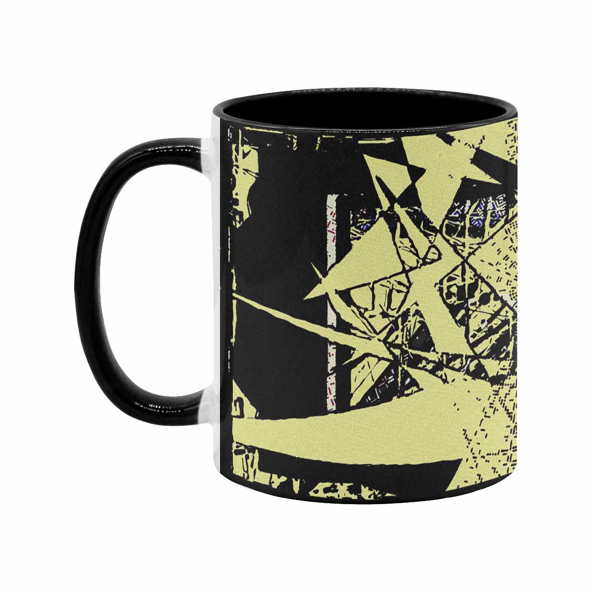 Coffee Mug, tea cup, black core, abstract, design 39
