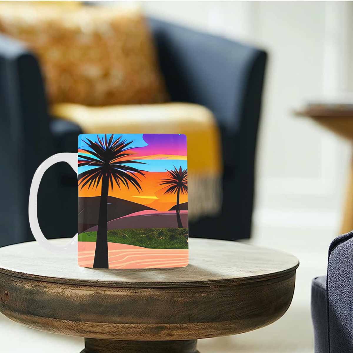 Coffee Mug, tea cup, desert scene, design 51