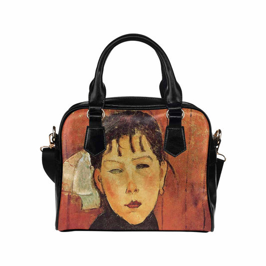 Shoulder PU Leather handbag, Modigliani design, choice of 2 colors, Marie