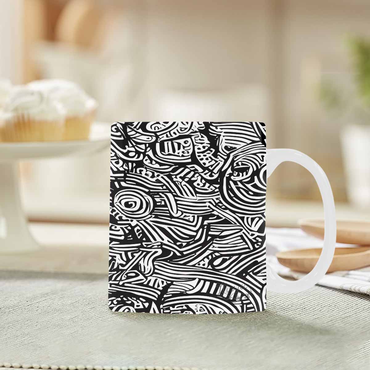 Quality Mug, coffee mug, tea cup, B & W Abstract, Set 1, design 31