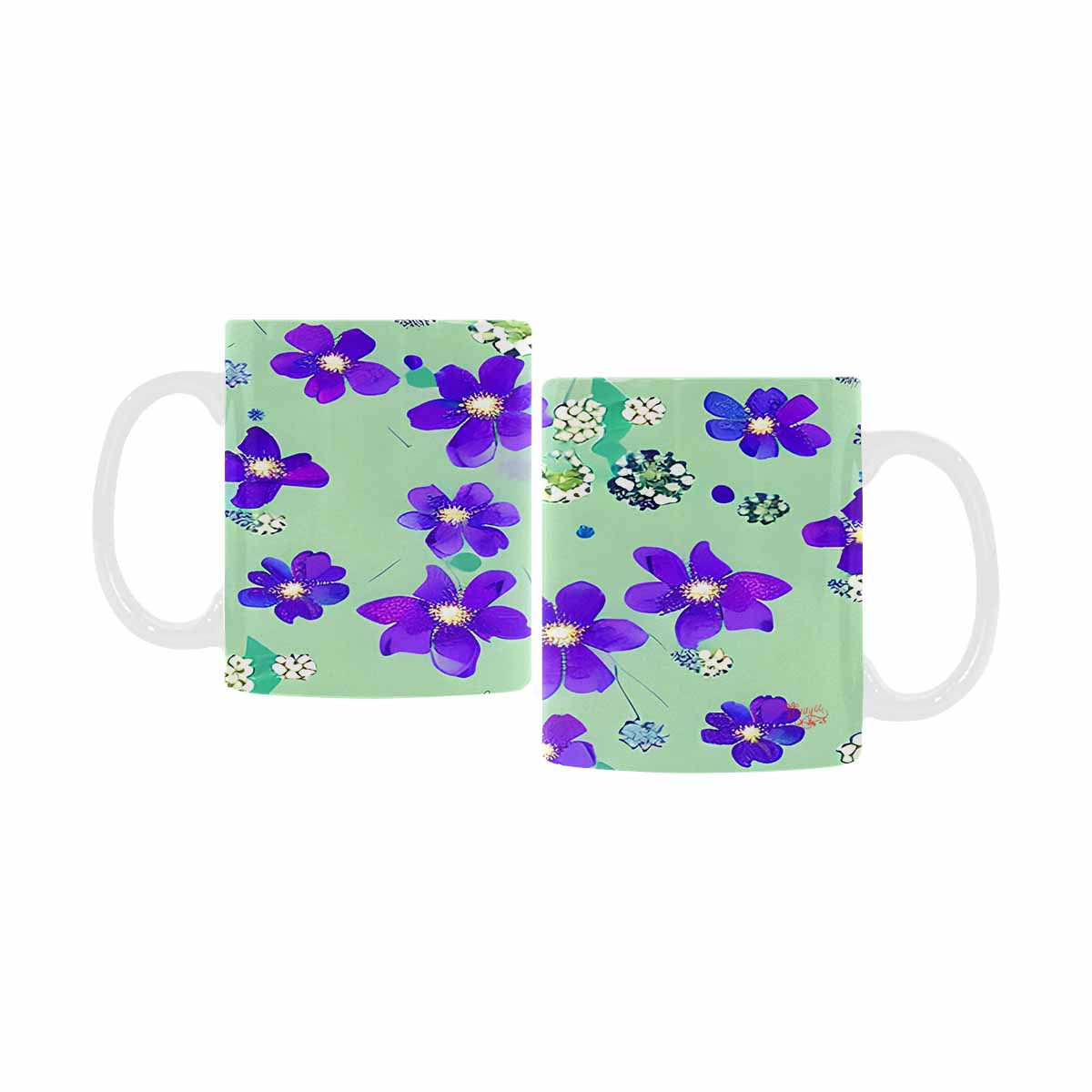 USA made Quality Mug, coffee mug, tea cup, Bright florals, Set 1, Design 141