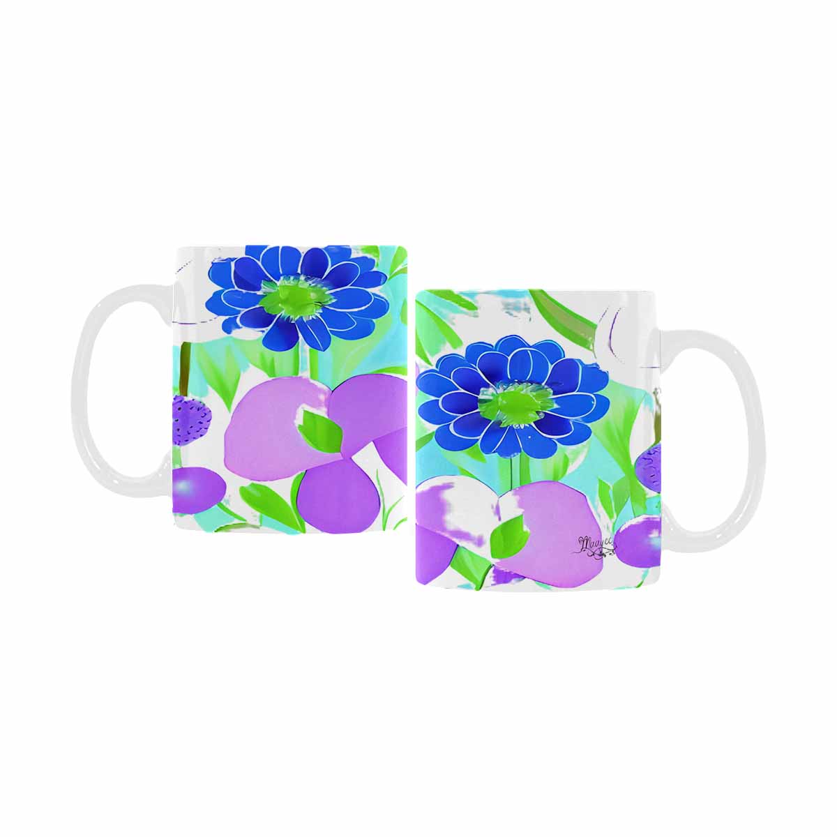 USA made Quality Mug, coffee mug, tea cup, Bright florals, Set 1A, Design 127