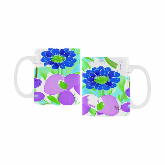 USA made Quality Mug, coffee mug, tea cup, Bright florals, Set 1A, Design 127