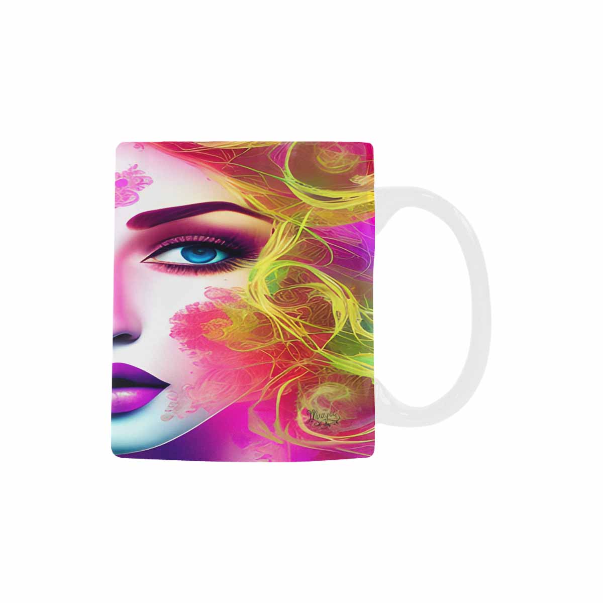 USA, Color Coffee Mug, tea cup, caucasian Face, design 15