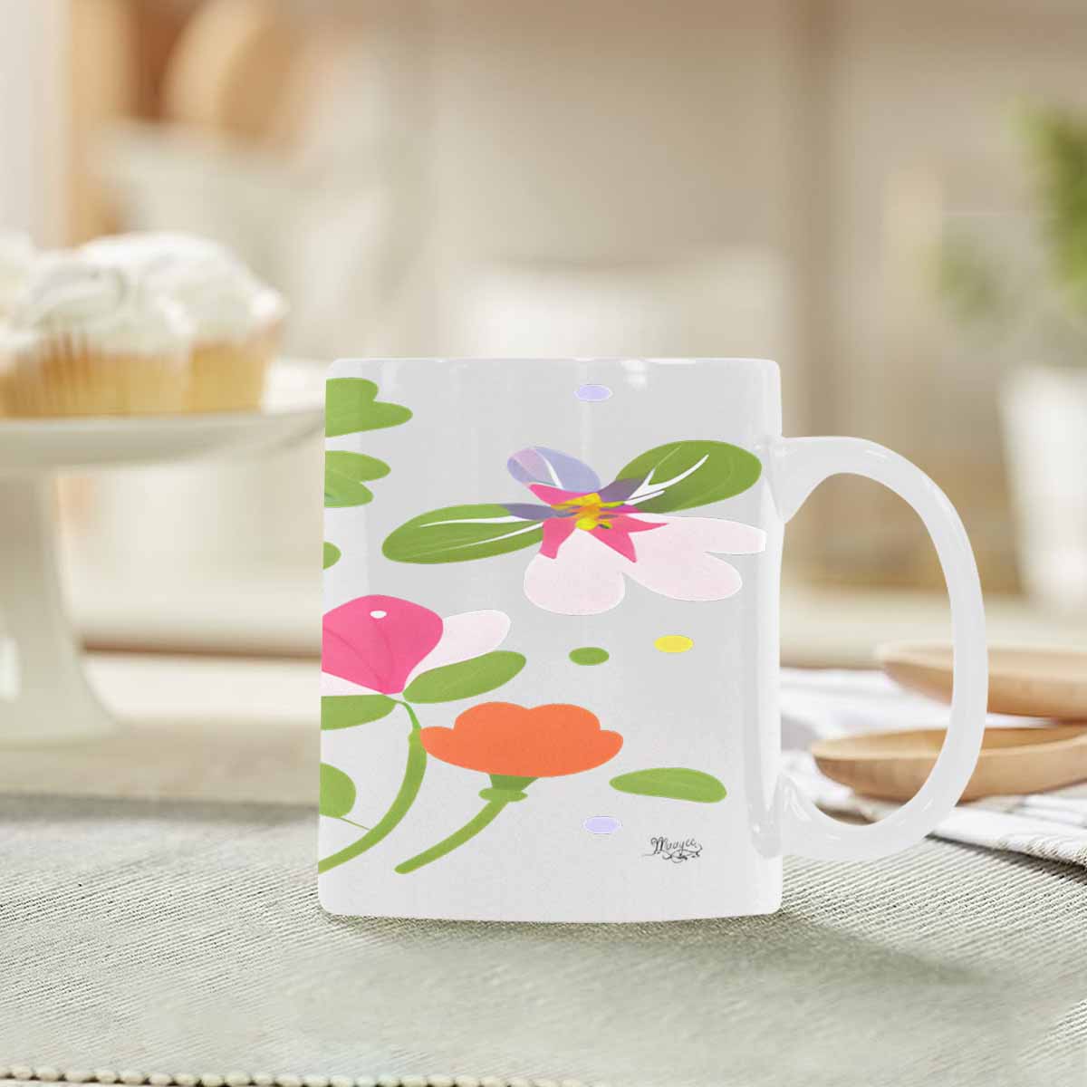 Quality Mug, coffee mug, tea cup, Bright florals, Set 2, design 62