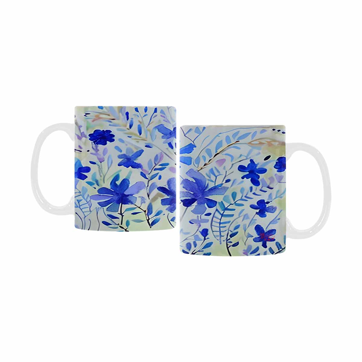 USA made Quality Mug, coffee mug, tea cup, Bright florals, Set 1, Design 10