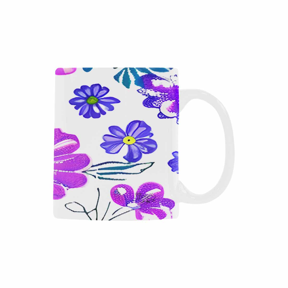 USA made Quality Mug, coffee mug, tea cup, Bright florals, Set 1A, Design 119