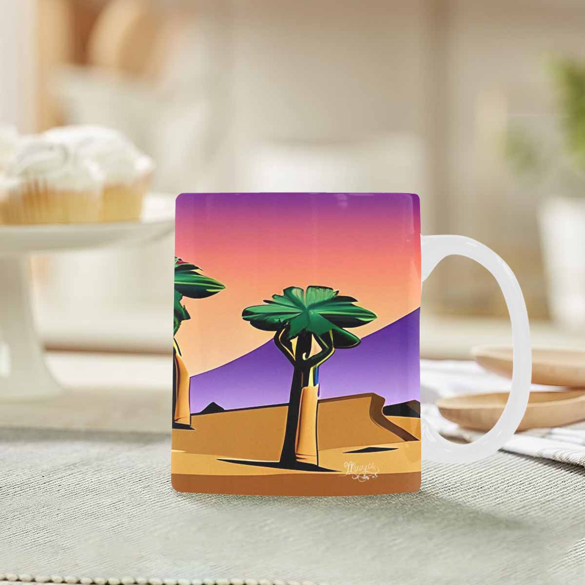 Coffee Mug, tea cup, desert scene, design 46