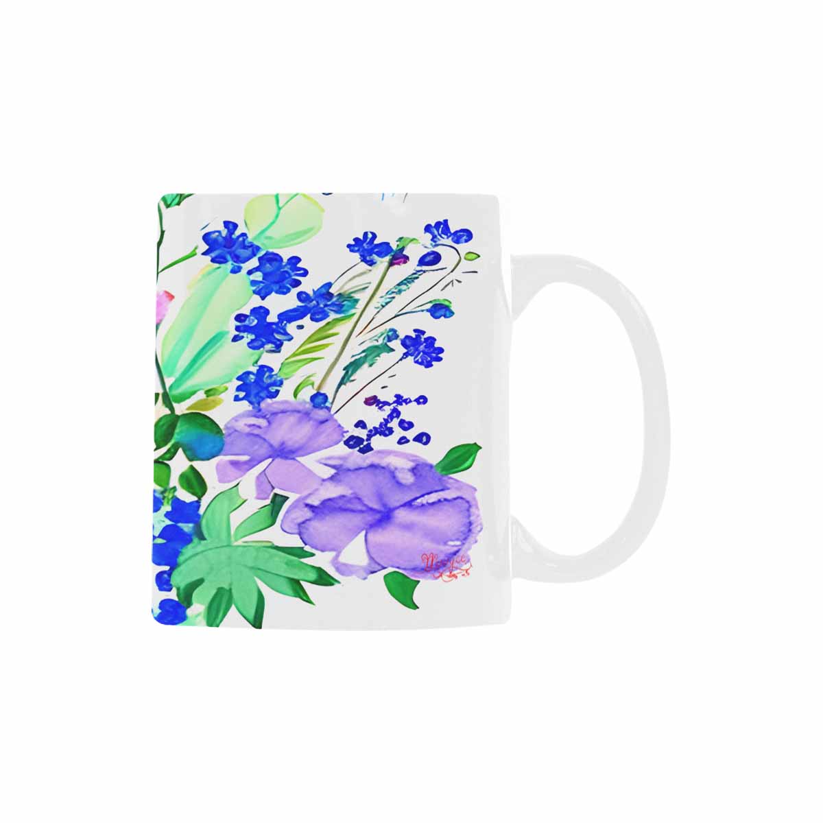 USA made Quality Mug, coffee mug, tea cup, Bright florals, Set 1, Design 34