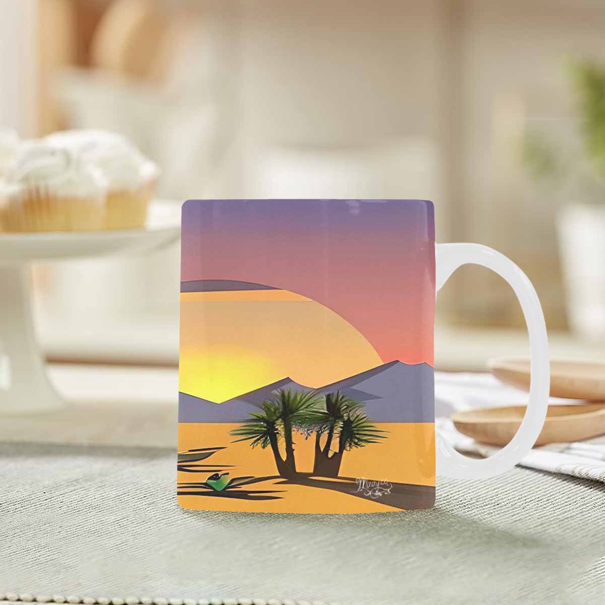 Coffee Mug, tea cup, desert scene, design 50