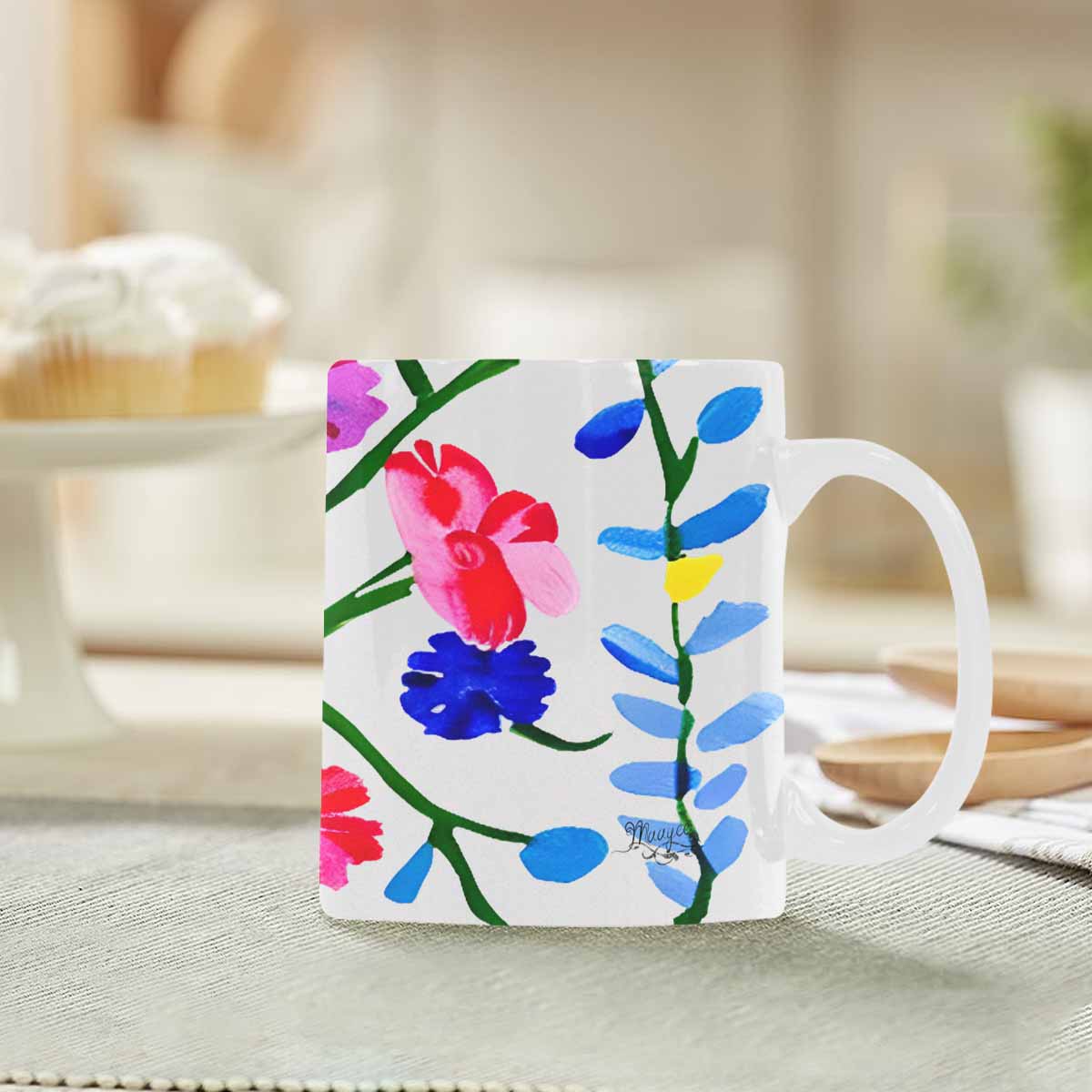 Quality Mug, coffee mug, tea cup, Bright florals, Set 1A, Design 114