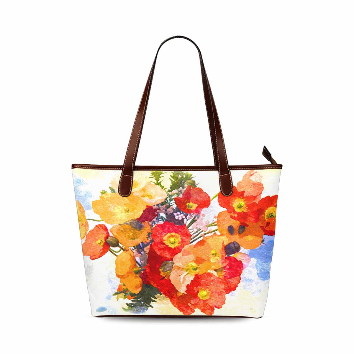 Classic Fabric handbag, watercolor floral, design 205