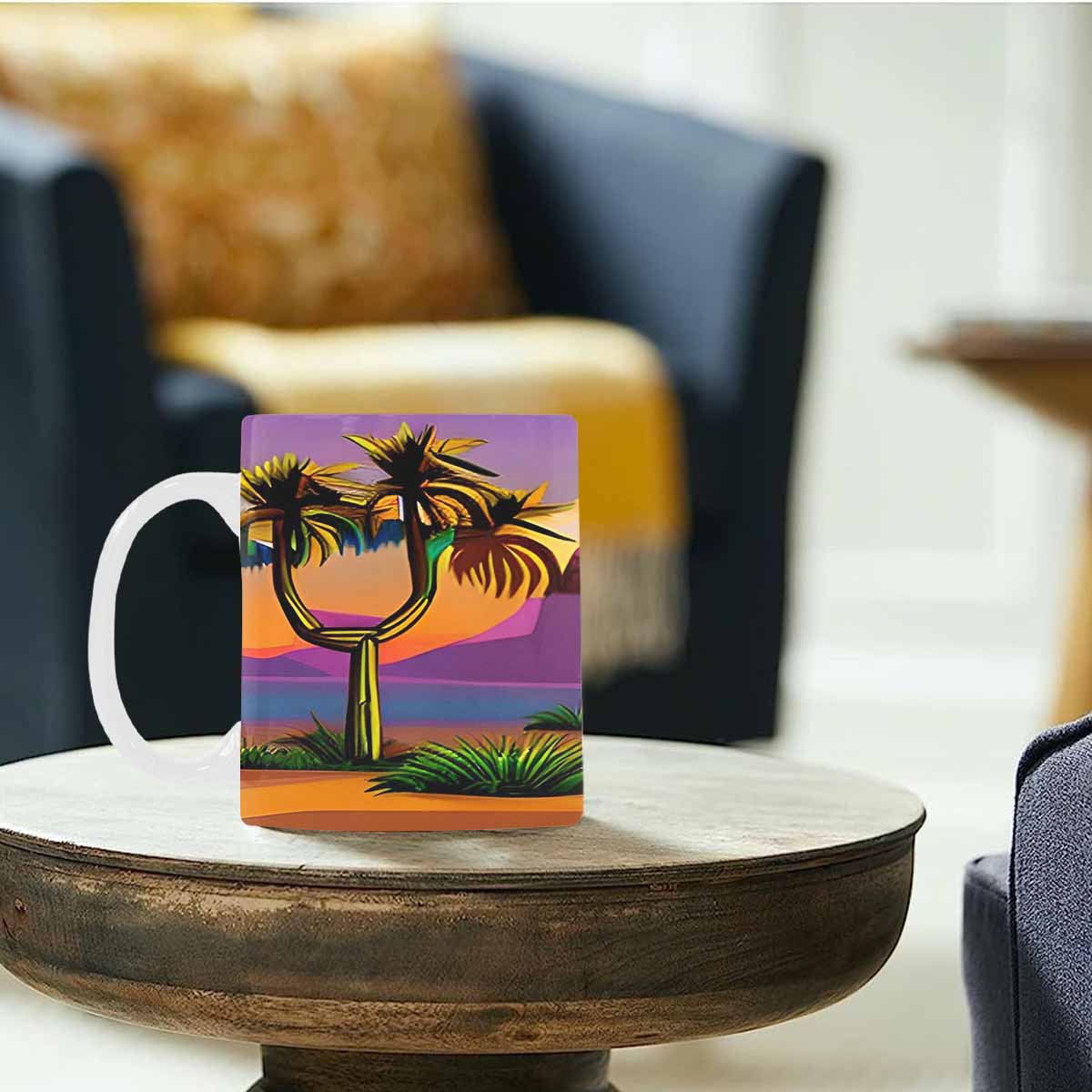 Coffee Mug, tea cup, desert scene, design 61