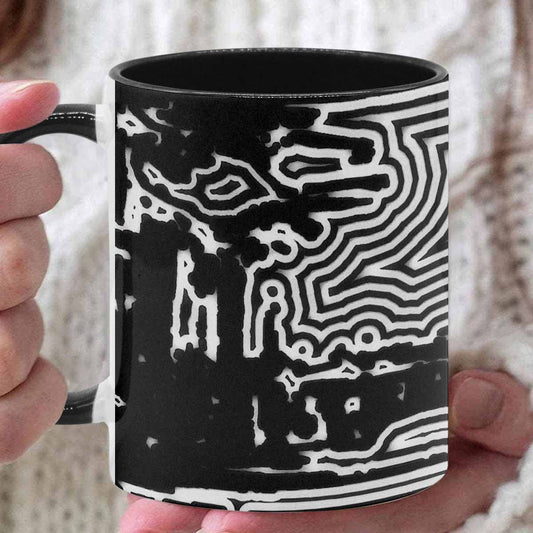 Coffee Mug, tea cup, black core, abstract, design 36