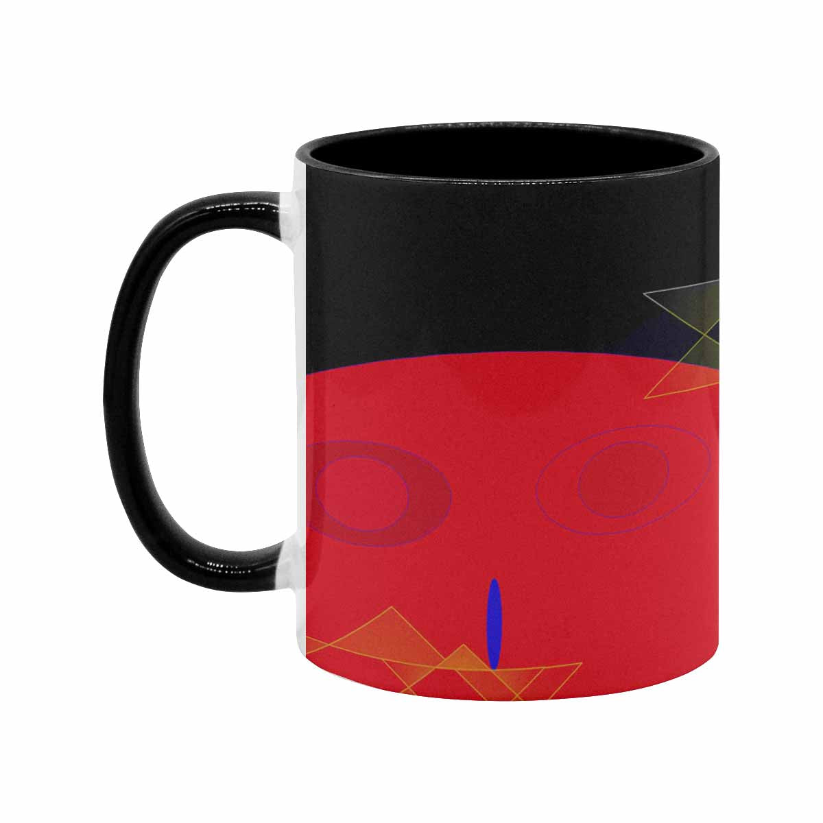 Coffee Mug, tea cup, black core, abstract, design 10