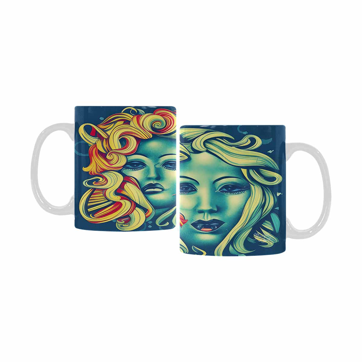 Coffee Mug, tea cup,caucasian Face, design 42