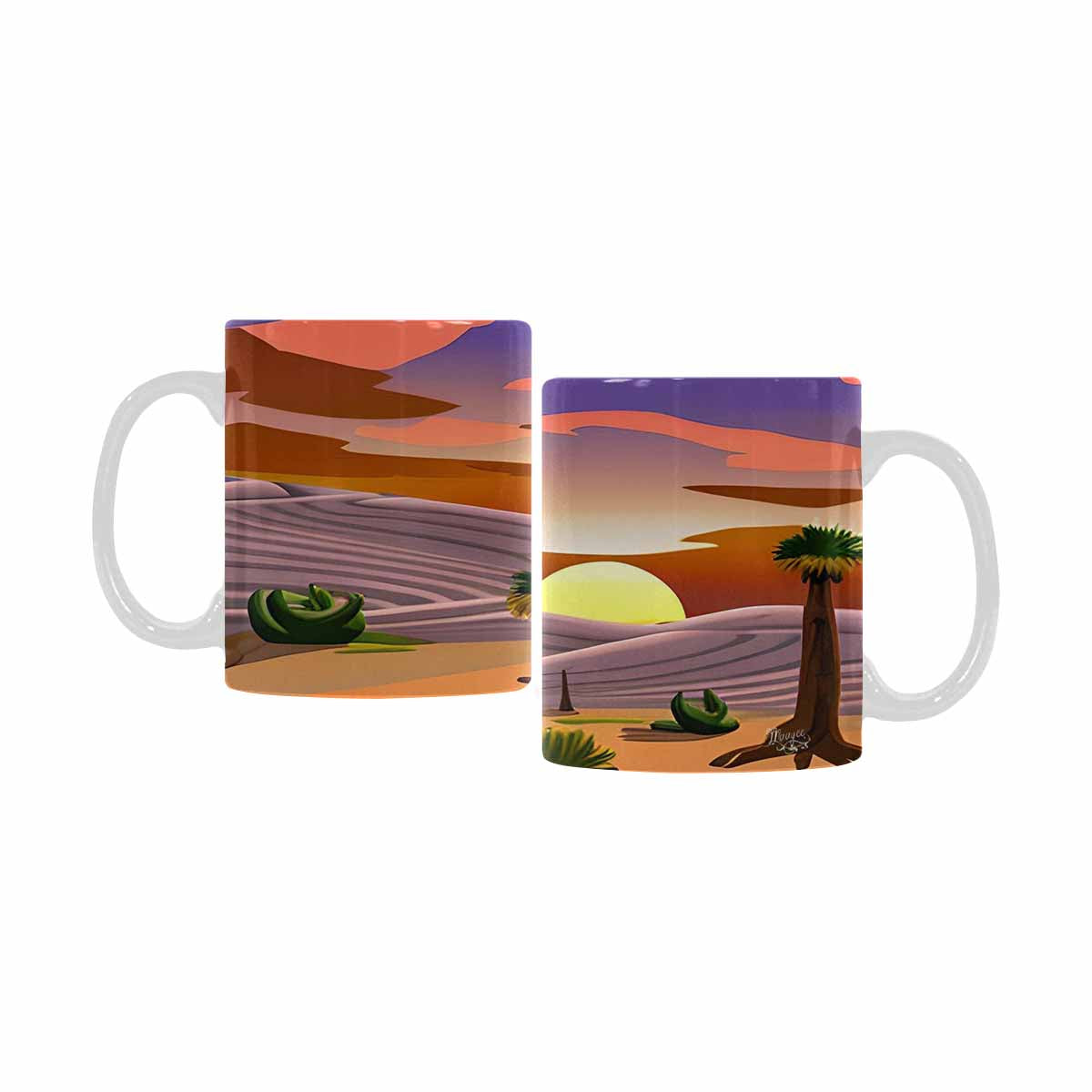 Coffee Mug, tea cup, desert scene, design 38