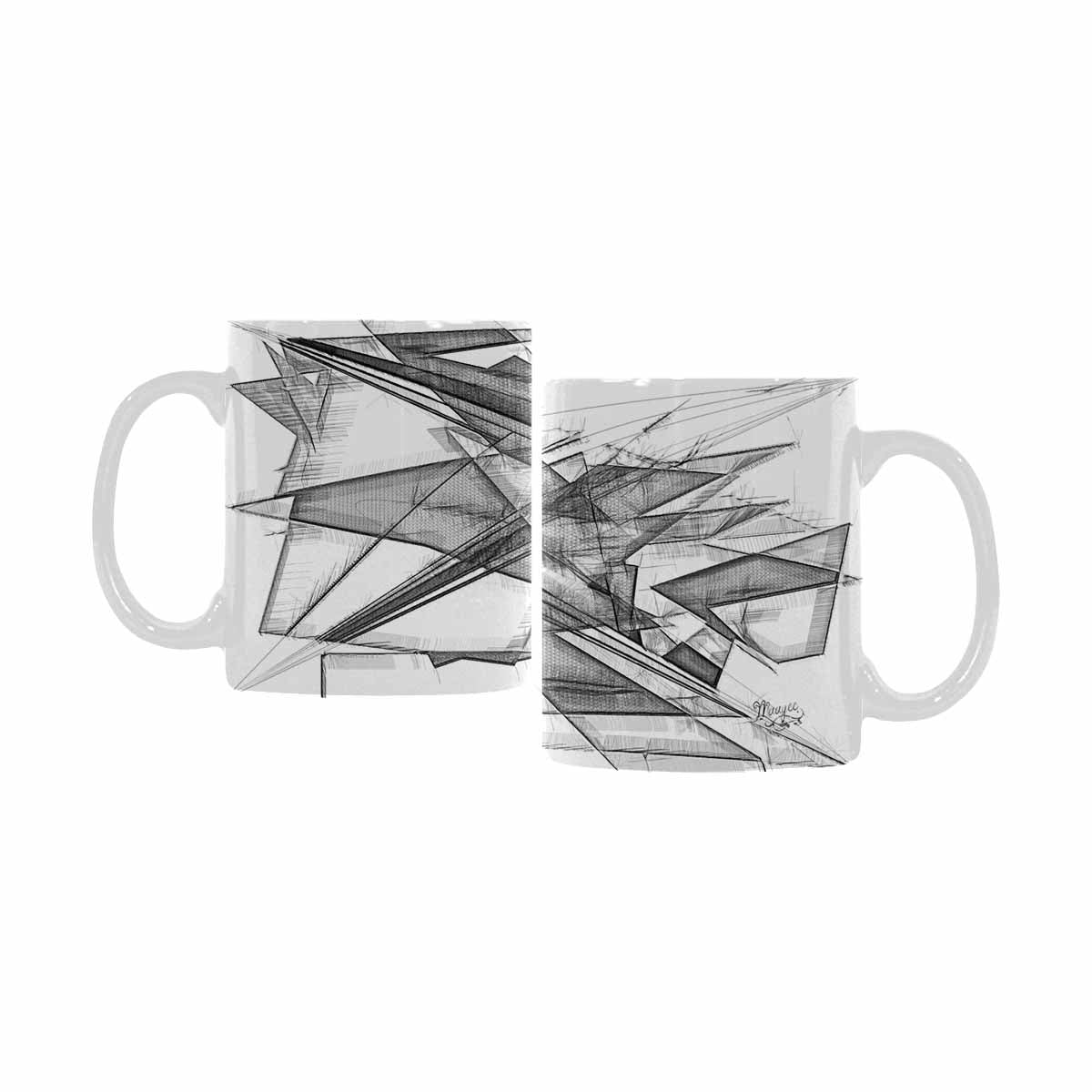 Quality Mug, coffee mug, tea cup, B & W Abstract, Set 1, design 167