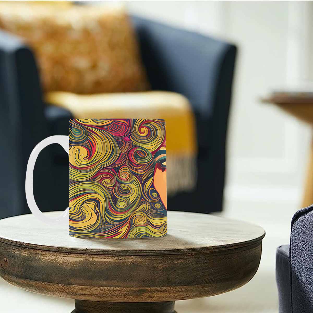 Coffee Mug, tea cup,caucasian Face, design 37