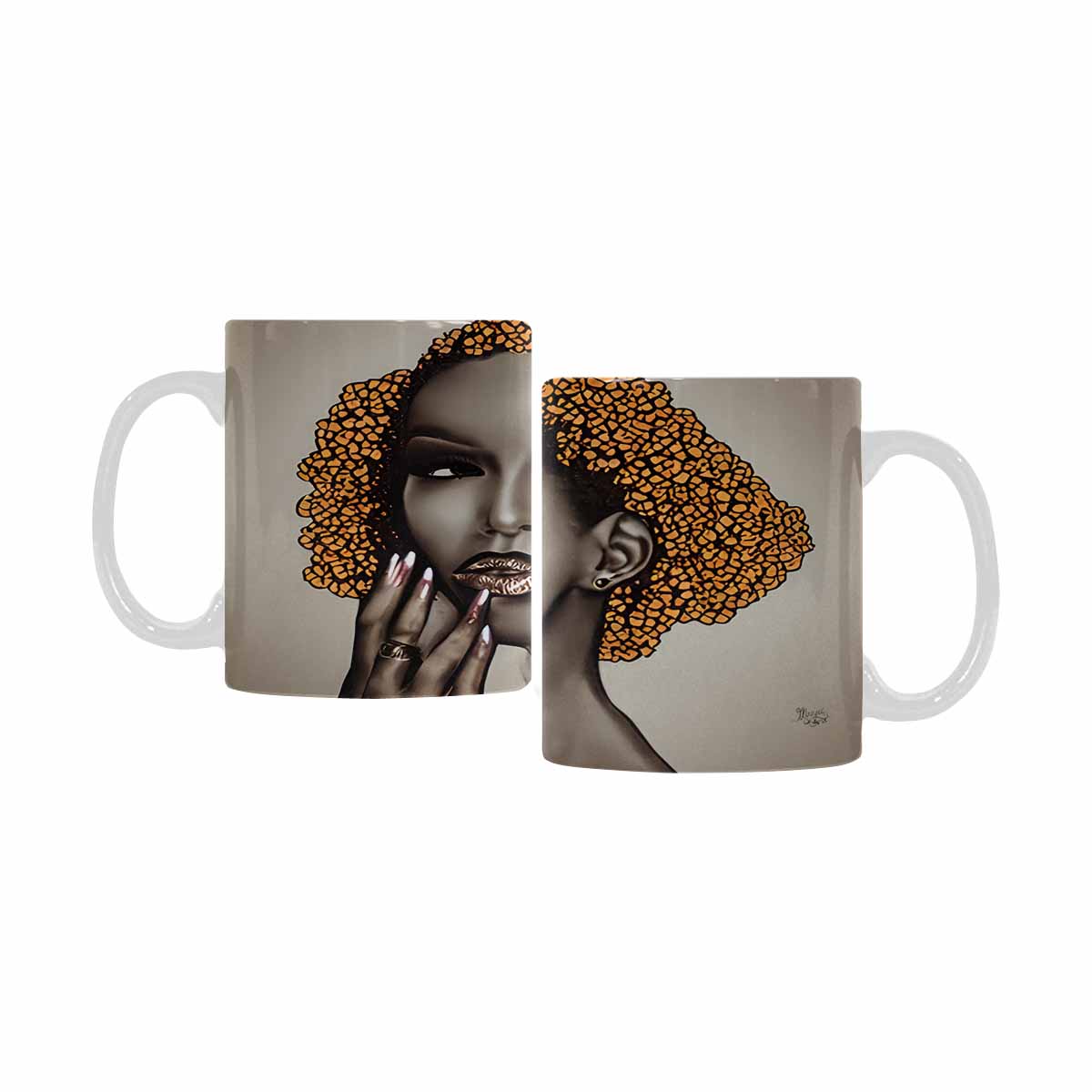 Quality Mug, coffee mug, tea cup, Black Faces, Set 1, design 16