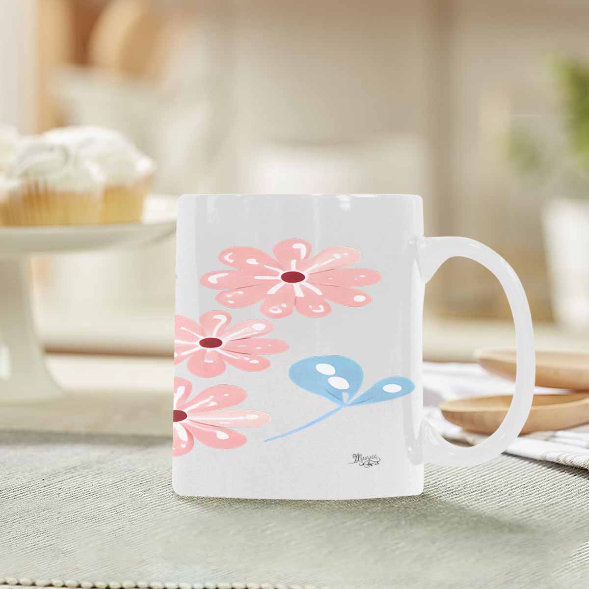 Quality Mug, coffee mug, tea cup, Bright florals, Set 2, design 19