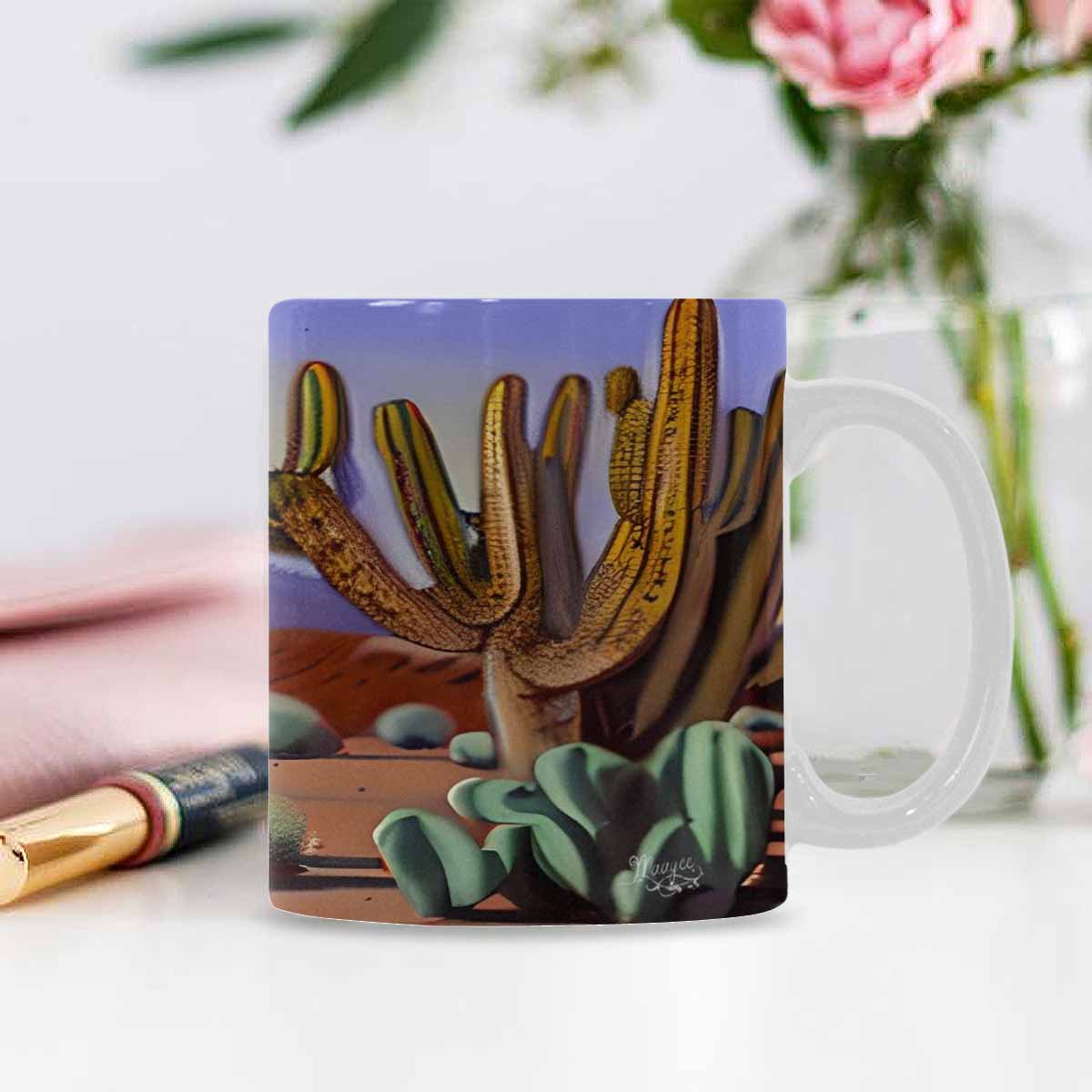 Coffee Mug, tea cup, desert scene, design 24