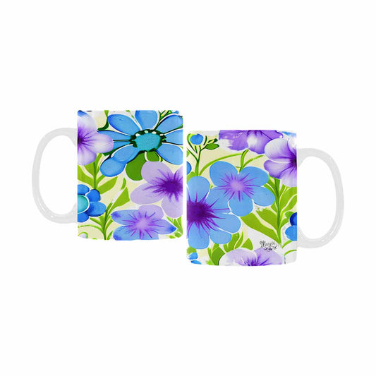 USA made Quality Mug, coffee mug, tea cup, Bright florals, Set 1A, Design 122