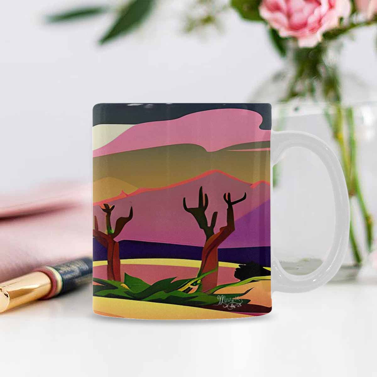 Coffee Mug, tea cup, desert scene, design 37