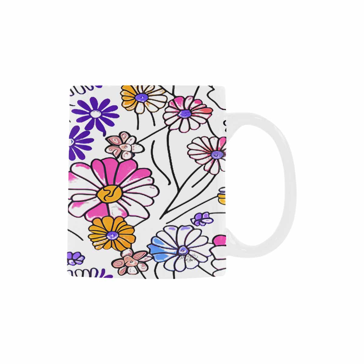 USA made, Quality Mug, coffee mug, tea cup, Set 1A, Mixed Floral design 3