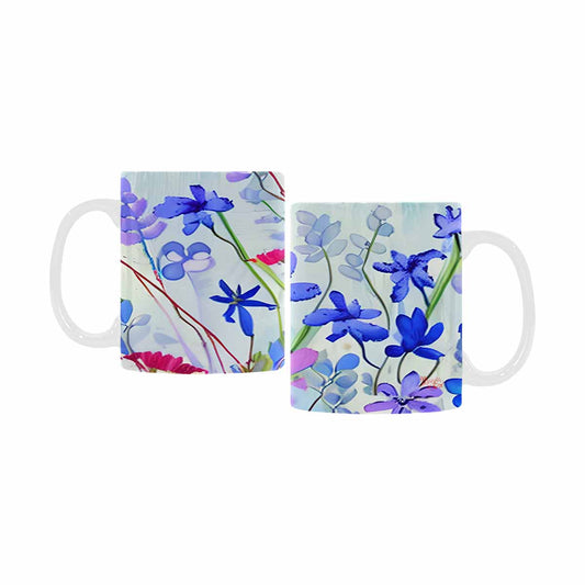 USA made Quality Mug, coffee mug, tea cup, Bright florals, Set 1, Design 17