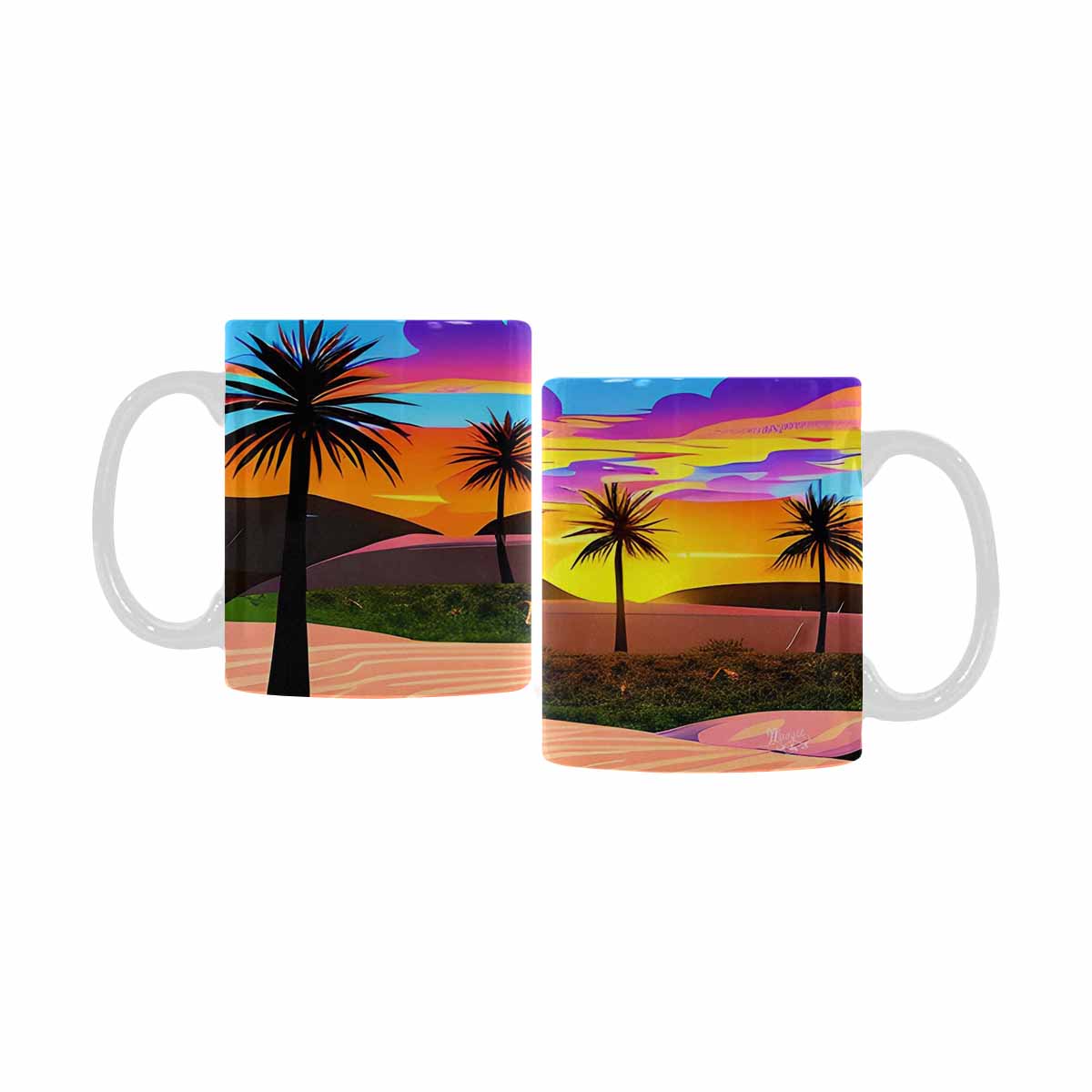 Coffee Mug, tea cup, desert scene, design 51