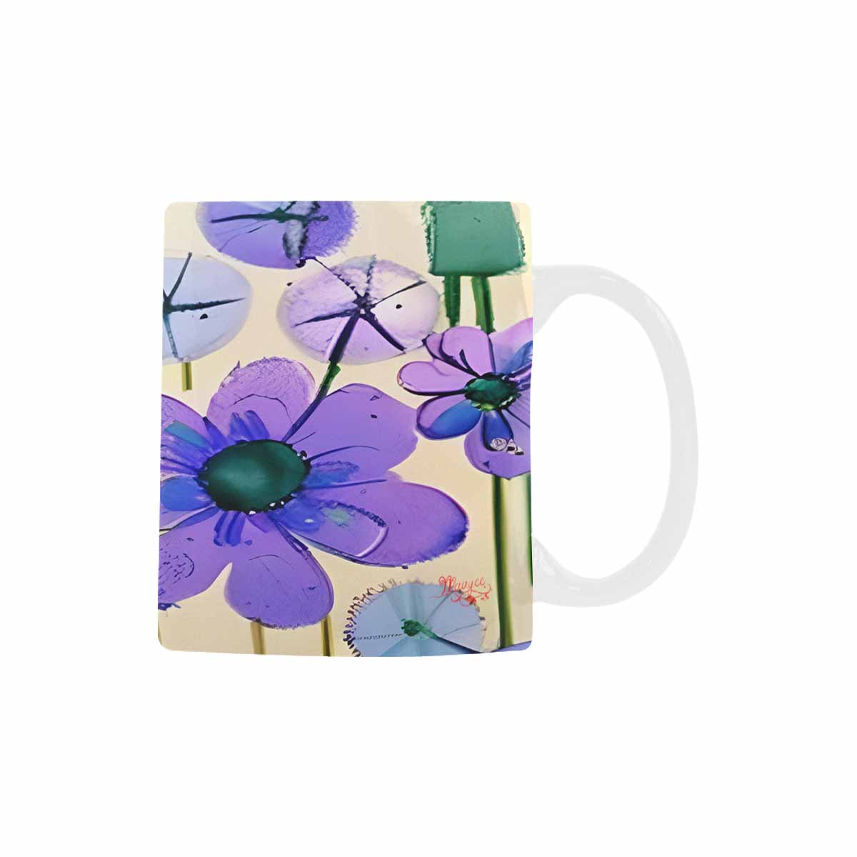 USA made Quality Mug, coffee mug, tea cup, Bright florals, Set 1, Design 149