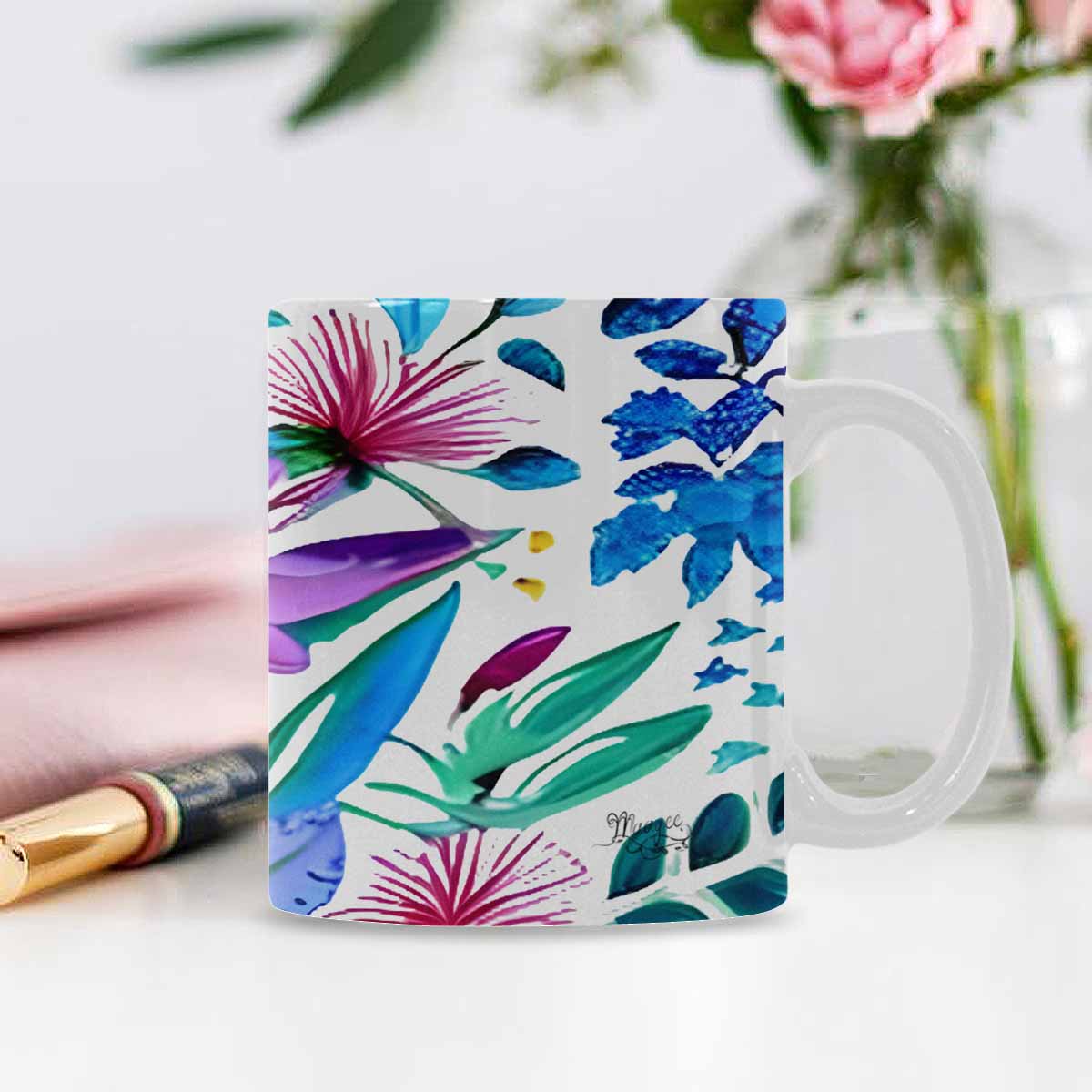 Quality Mug, coffee mug, tea cup, Bright florals, Set 1A, Design 19