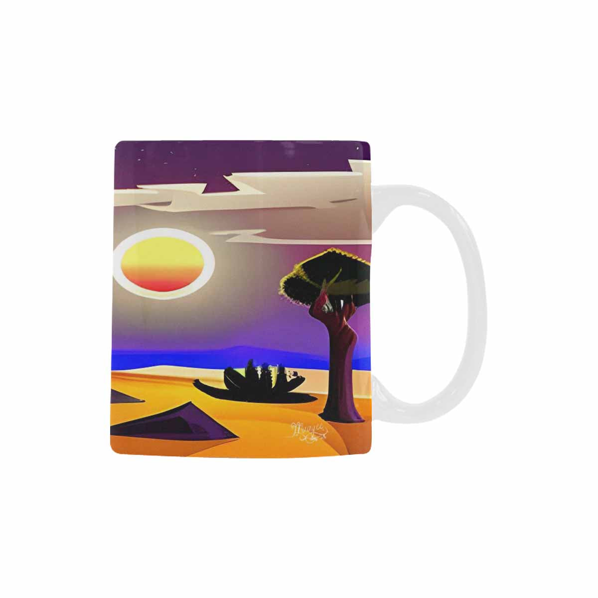 Coffee Mug, tea cup, desert scene, design 52