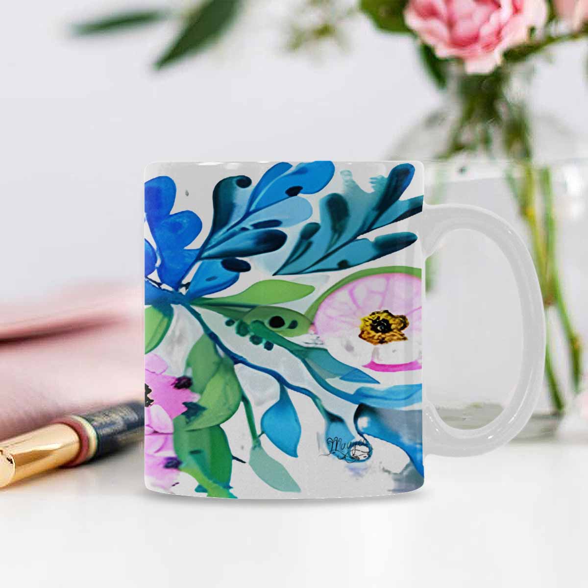 Quality Mug, coffee mug, tea cup, Bright florals, Set 1A, Design 5