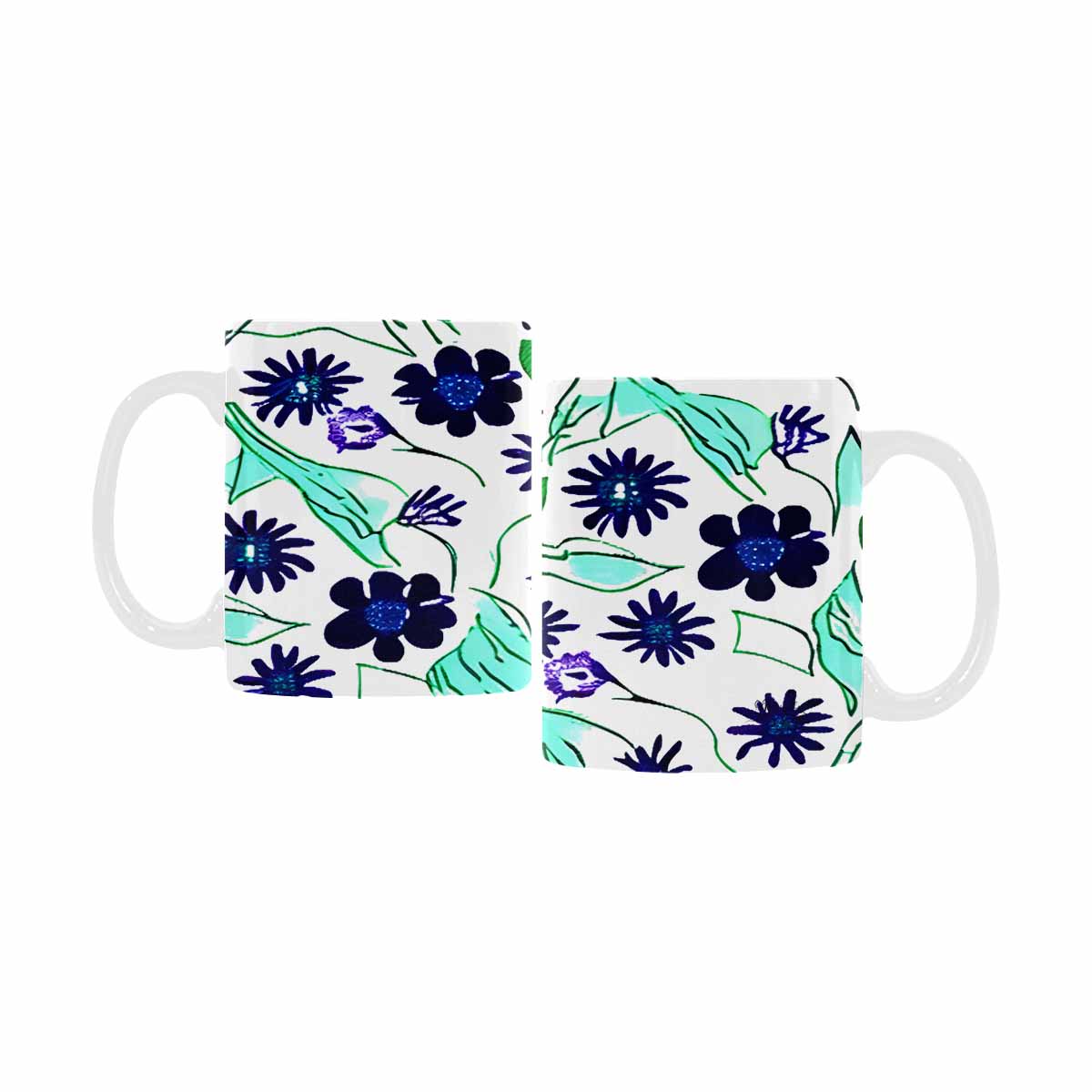 USA made Quality Mug, coffee mug, tea cup, Bright florals, Set 1A, Design 117