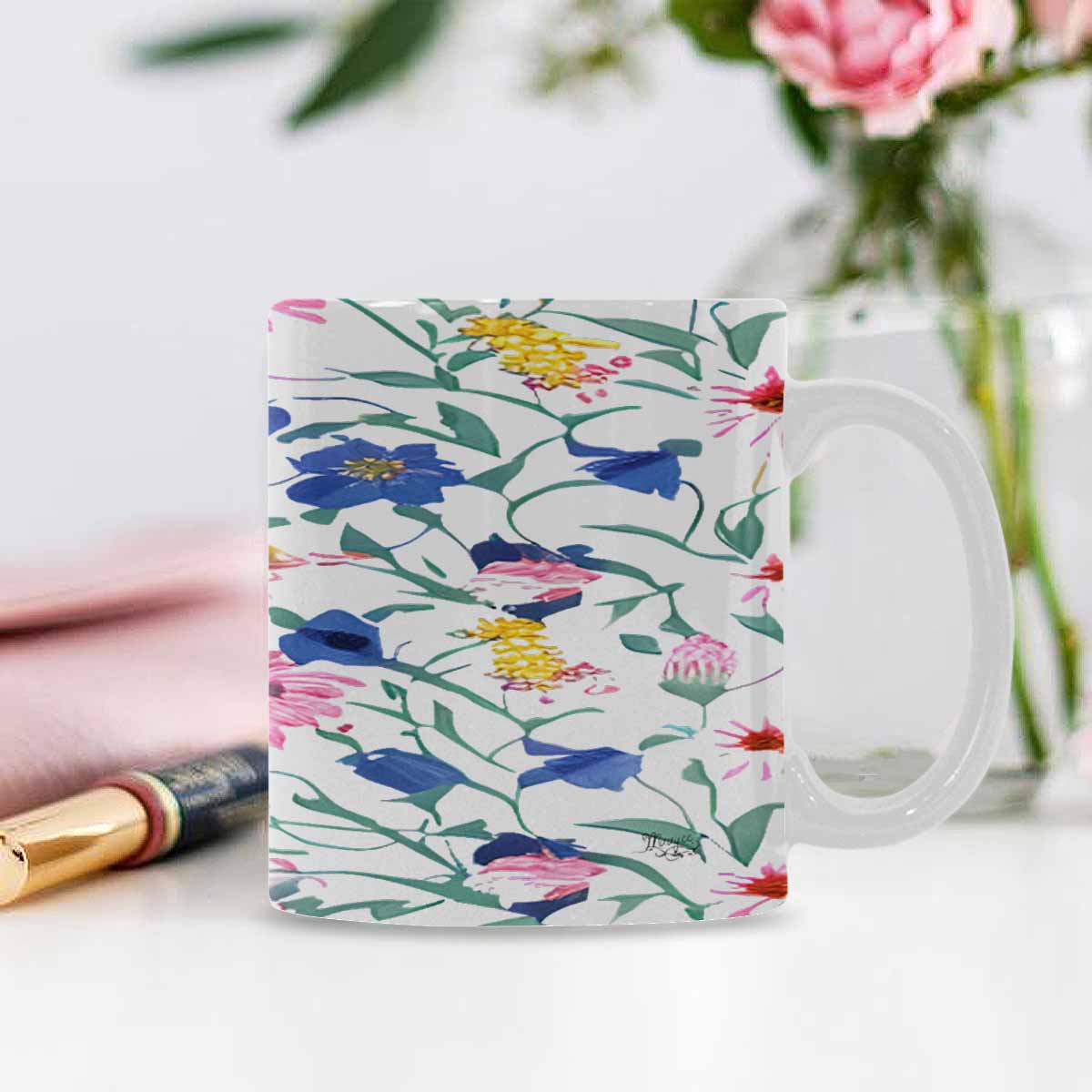 Quality Mug, coffee mug, tea cup, Bright florals, Set 2, design 32