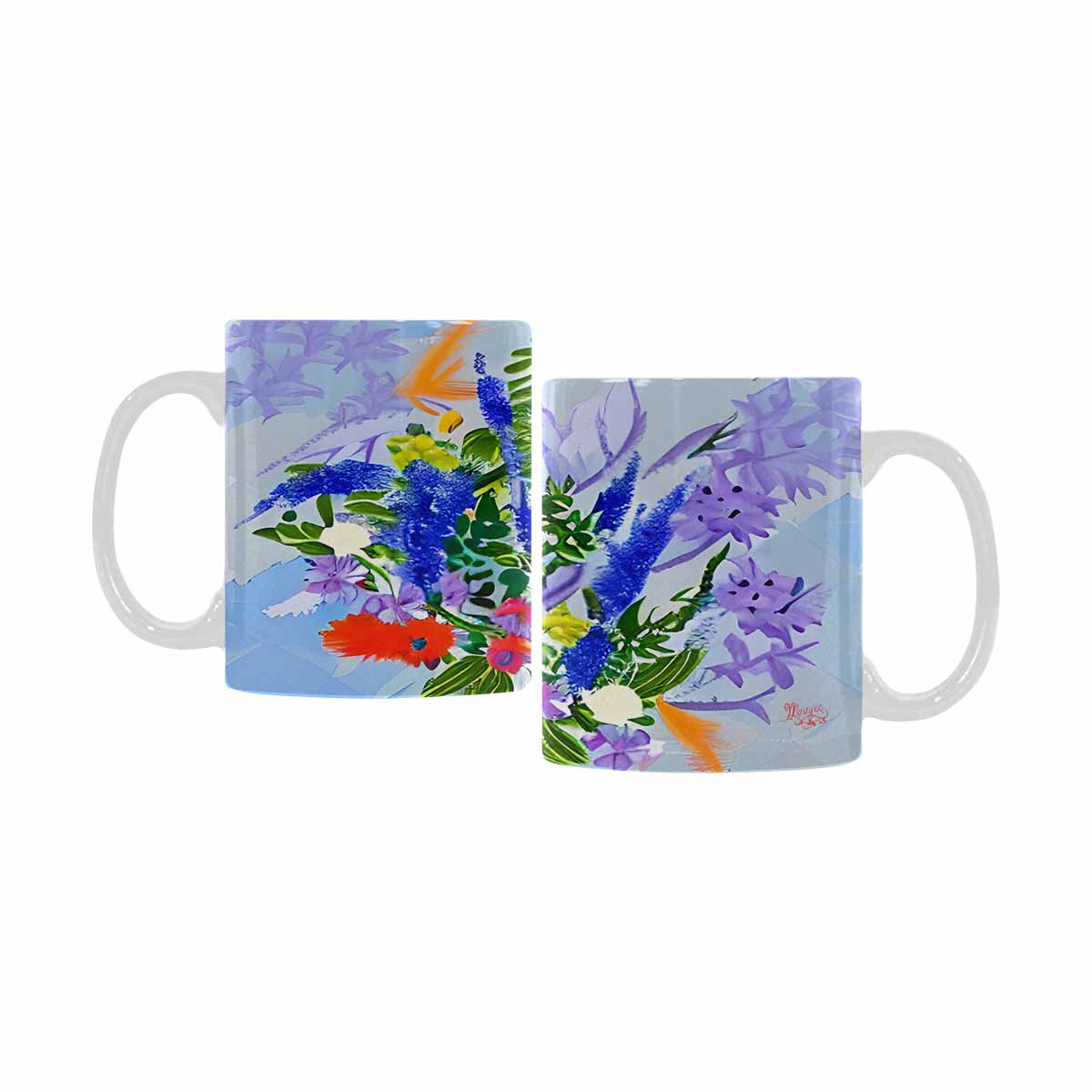 Quality Mug, coffee mug, tea cup, Bright florals, Set 1, Design 11