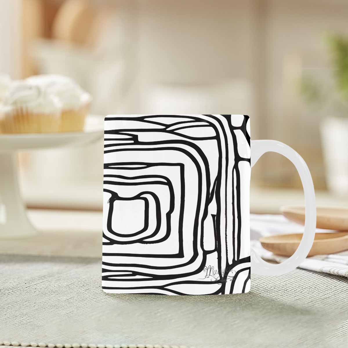 Quality Mug, coffee mug, tea cup, B & W Abstract, Set 1, design 47